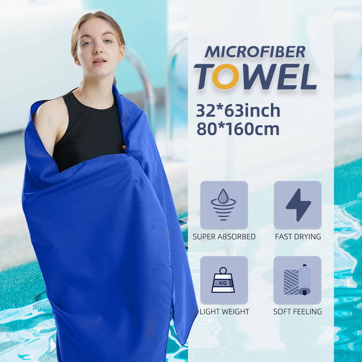 Pilates Yoga Towel - Microfiber Quick Dry Sports Towel, Toalha