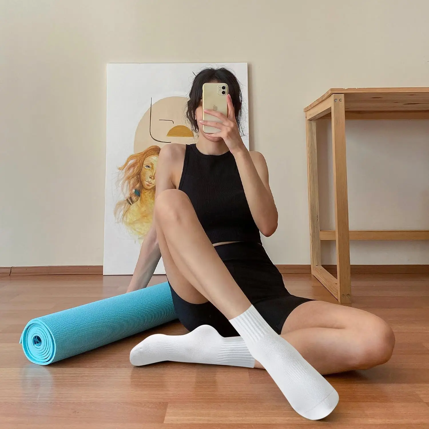 4 pares de meias femininas par - Pilates & Yoga Tina Fehrenbach avaliação e preço