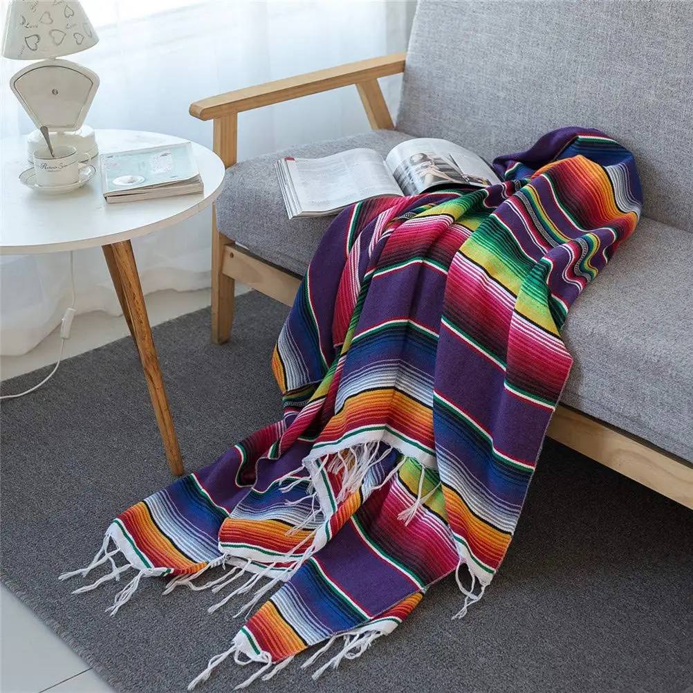 Cobertor mexicano do Tassel pa - Pilates Yoga Towel avaliação e preço