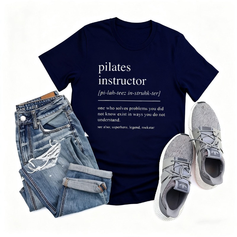 Camiseta de algodão para instr - Pilates Yoga Instructor avaliação e preço
